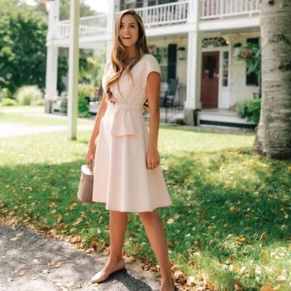 Gal Meets Glam Lydia Double Face Twist Short Sleeve Dress sz6